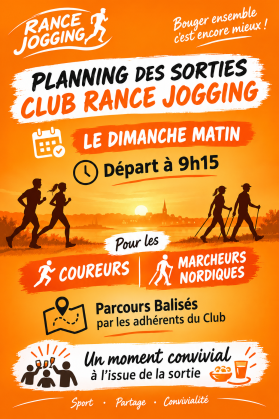 Planning des sorties du dimanche automne / hiver 2026 2027